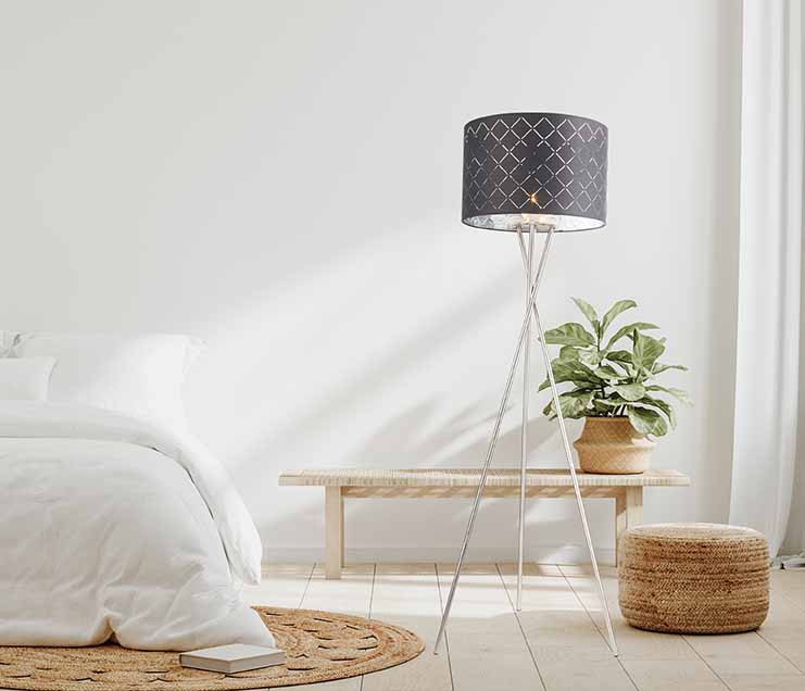 Lampadaire rétro rond en nickel Globo Kidal – Image 2