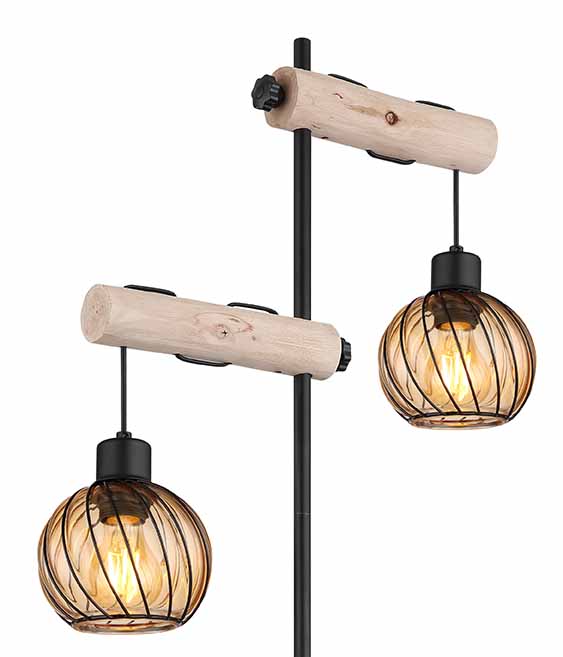 Lampadaire rural en métal noir Globo Paulo – Image 3