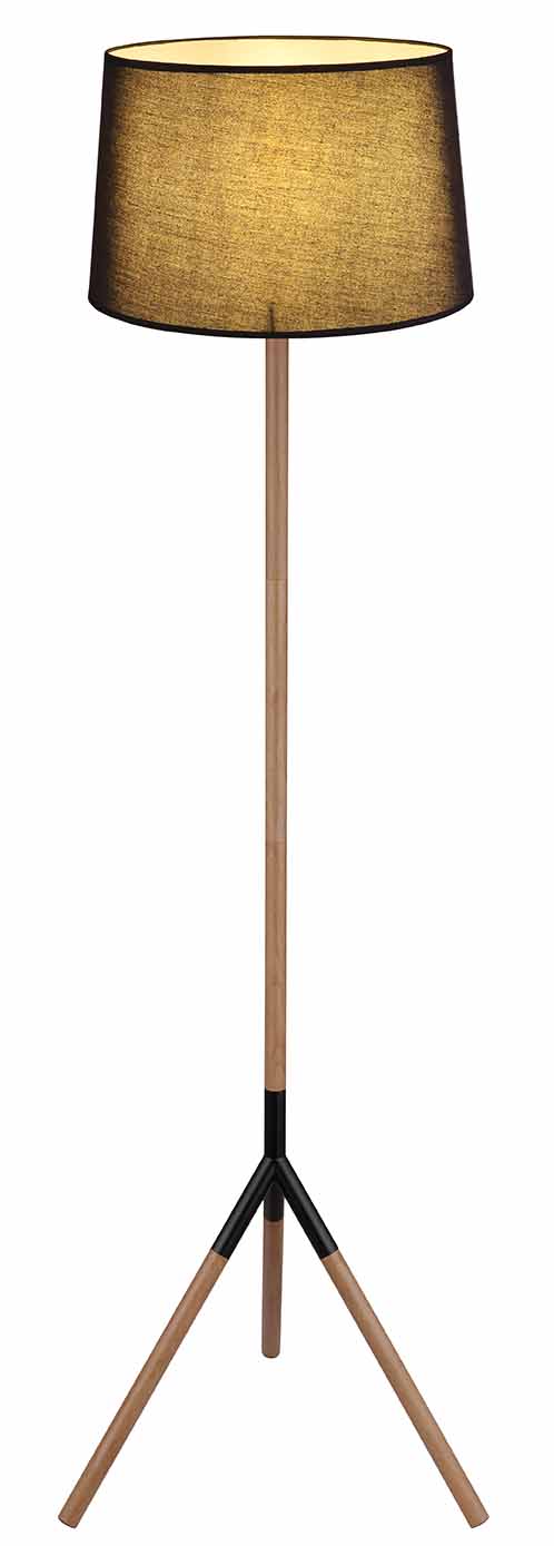 Lampadaire rural noir en métal Globo Kikki – Image 2