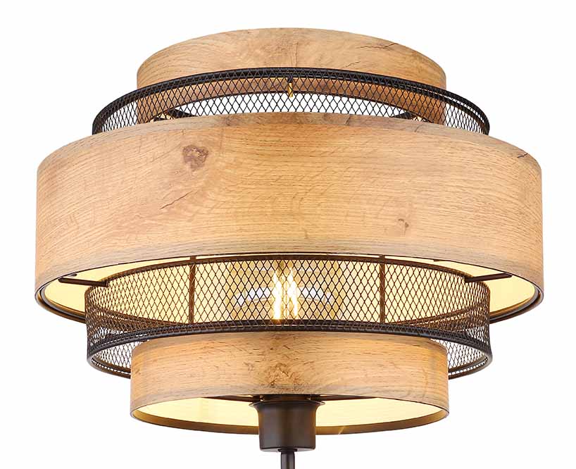 Lampadaire rural noir en métal Globo Soeni – Image 3