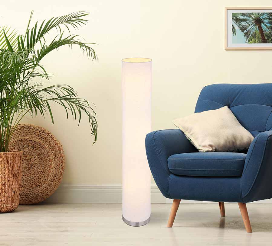 Lampadaire tubulaire classique en nickel Globo Ava – Image 3