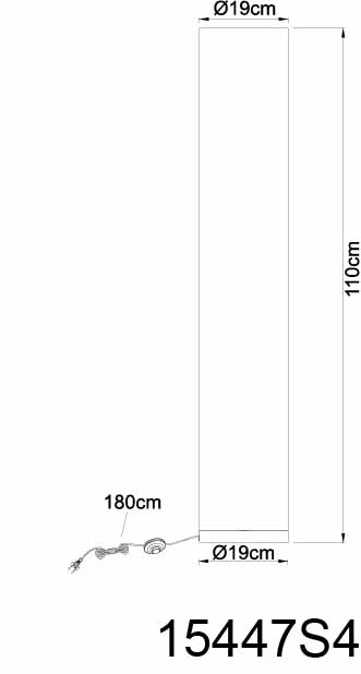 Lampadaire tubulaire classique en nickel Globo Ava – Image 4