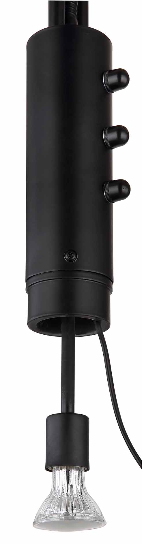 Lampe de sol 2 abat-jours métal/verre fumé noir Globo Merlinda – Image 3