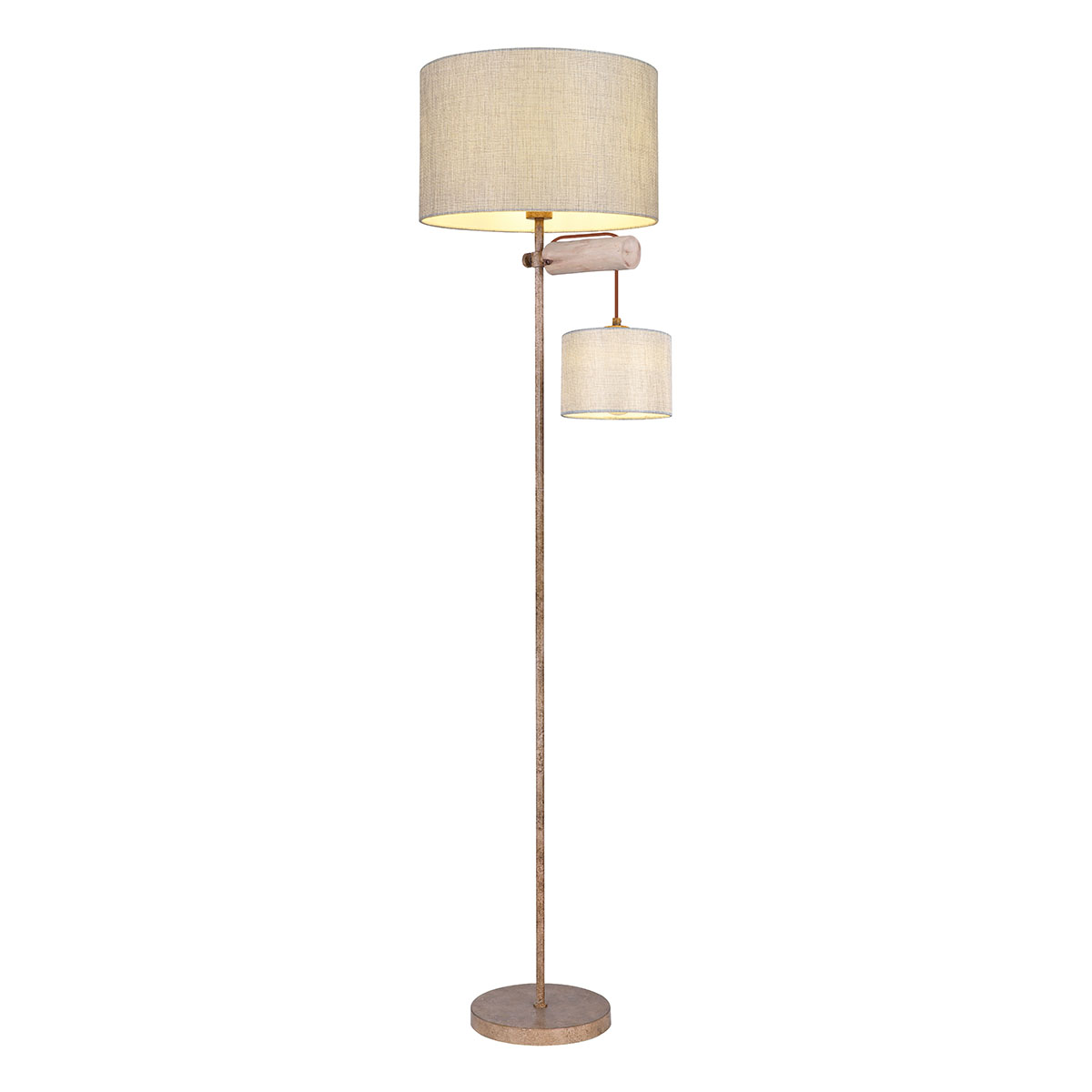 lampe-de-sol-classique-2-abat-jours-brun-globo-lenni-58505
