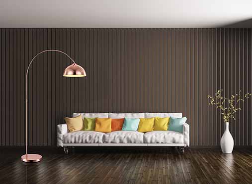 Lampe de sol classique courbée cuivre Globo Newcastle – Image 2