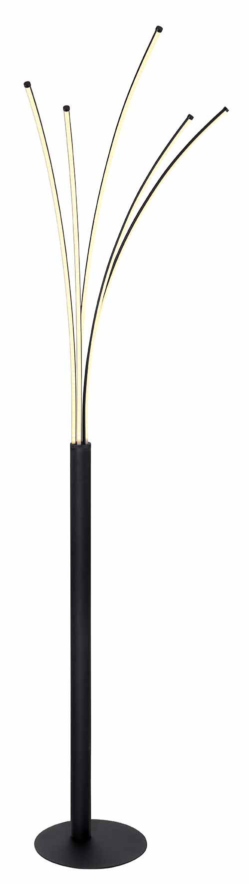 Lampe de sol connectée 5 lumières noir/argent Globo Bizzy – Image 3