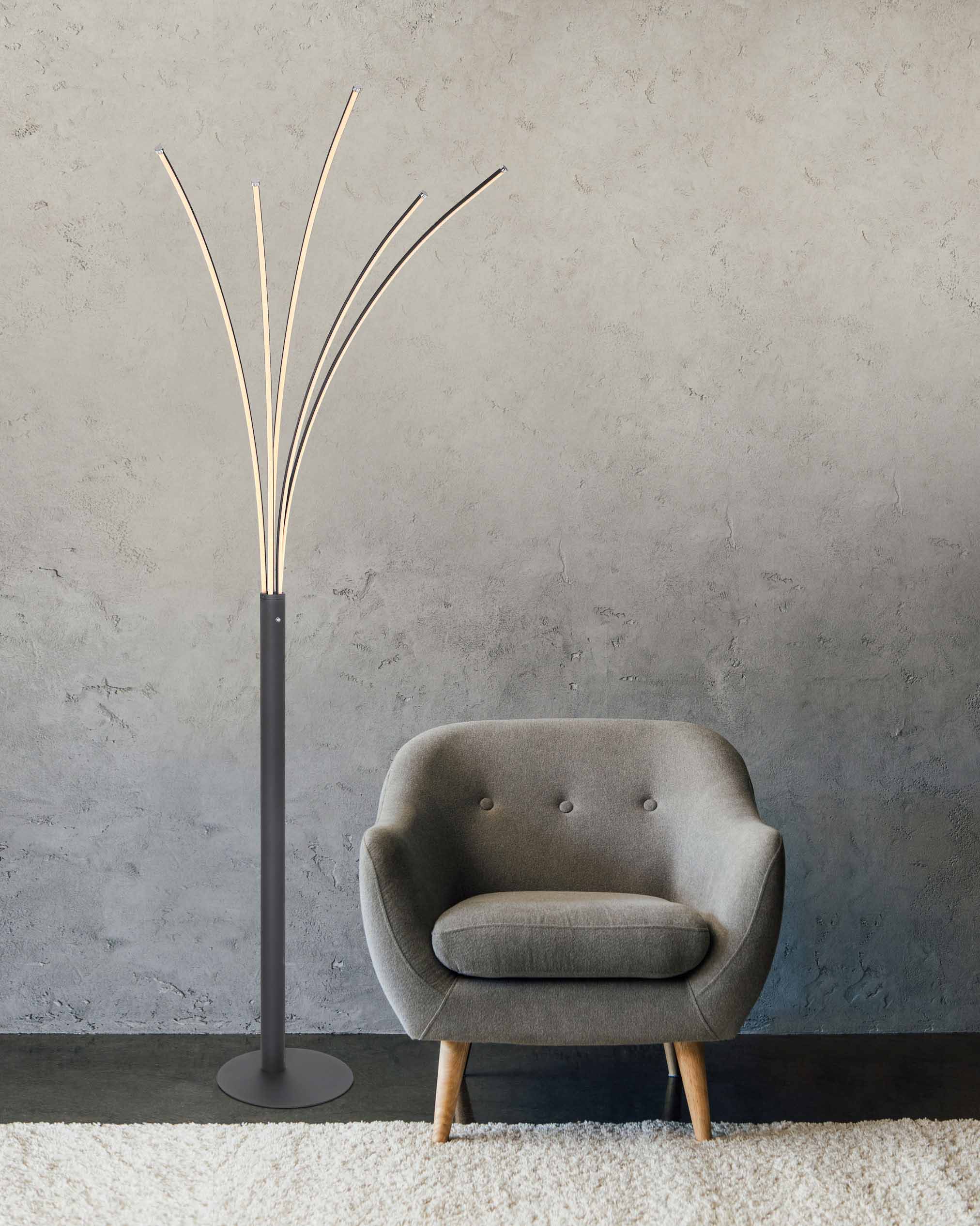 Lampe de sol connectée noire 5 lumières Globo Bizzy – Image 3