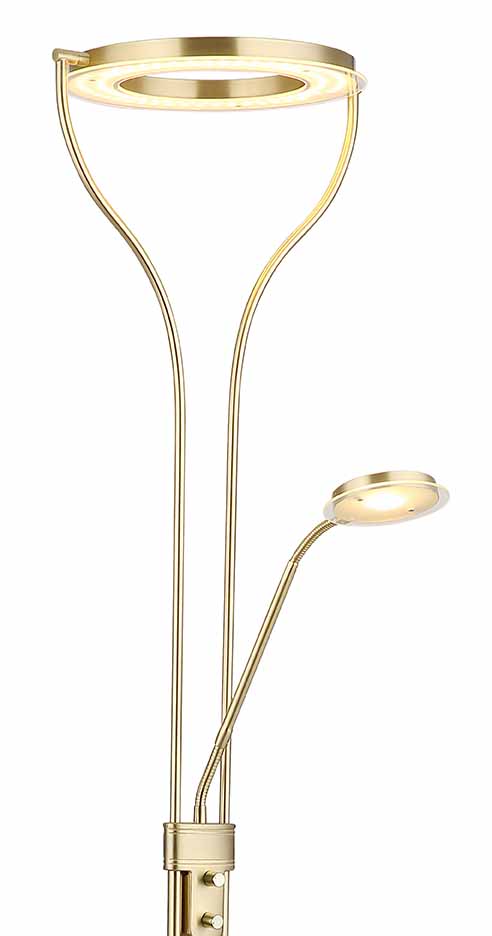 Lampe de sol laiton 2 lumières forme anneau Globo Ebro – Image 2