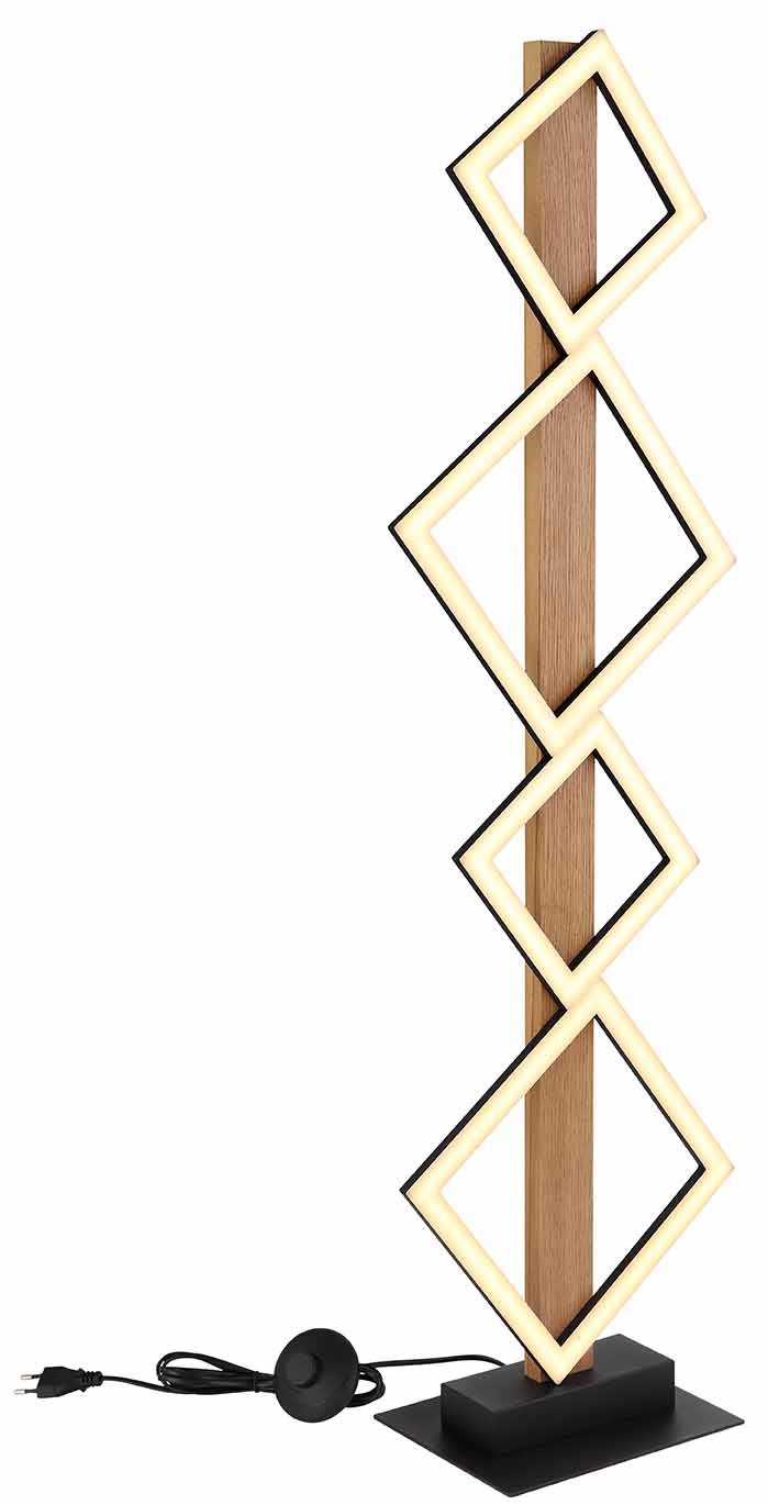 Lampe de sol moderne en vague noire Globo Dustin – Image 3