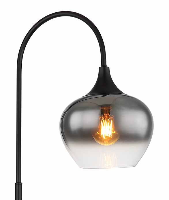 Lampe de sol moderne noire en métal Globo Maxy – Image 2