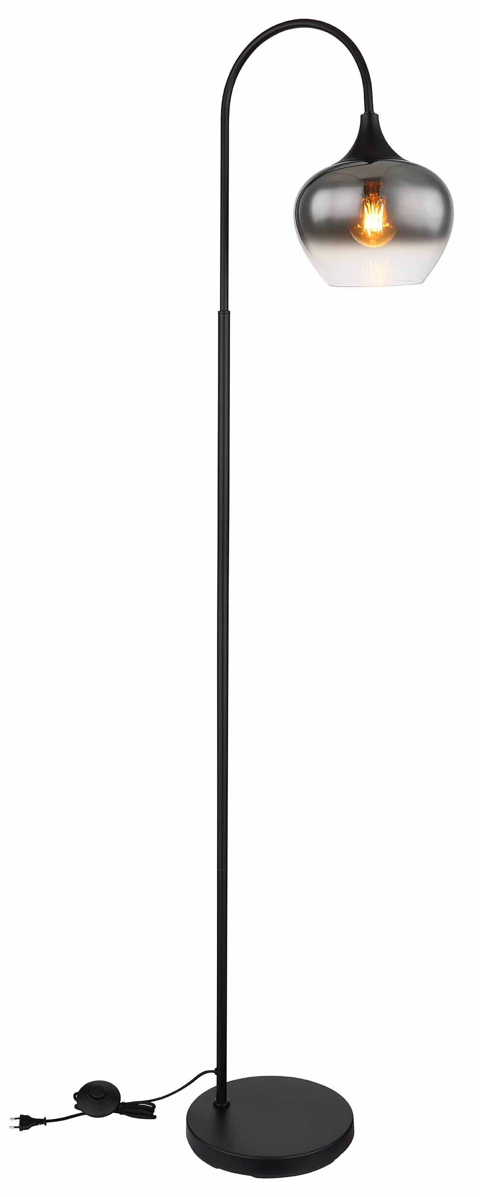 Lampe de sol moderne noire en métal Globo Maxy – Image 3