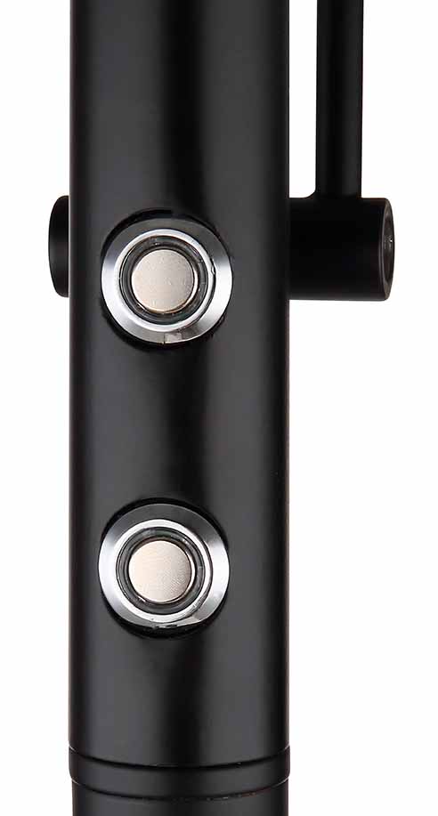 Lampe de sol noire 2 abat-jours métal/verre fumé Globo Sophia – Image 2