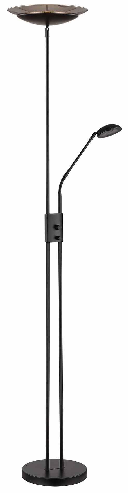 Lampe de sol noire réglable 2 lumières Globo Ganina – Image 3