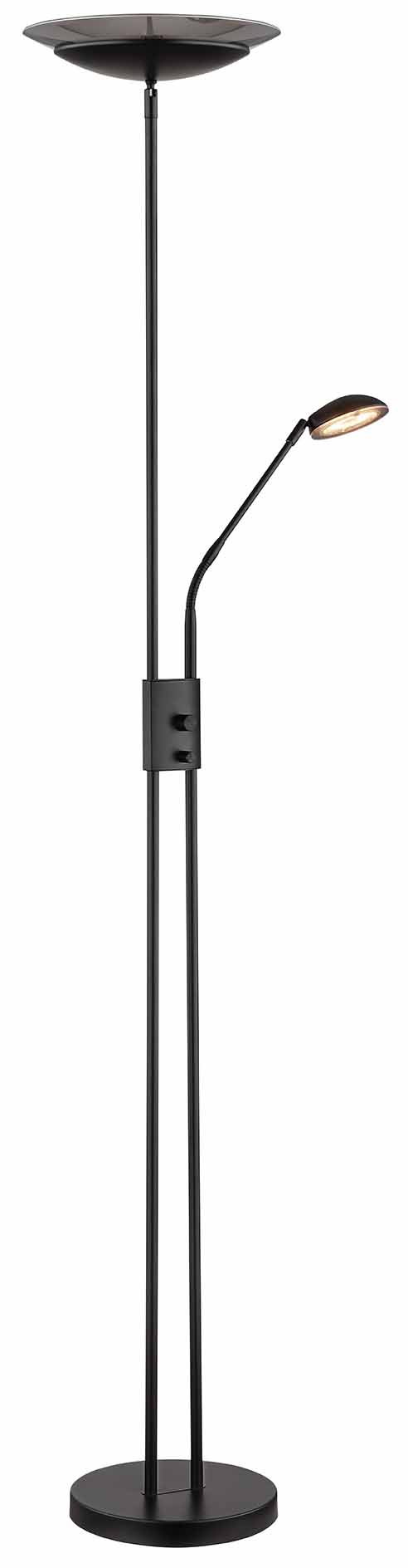 Lampe de sol noire réglable 2 lumières Globo Ganina – Image 4