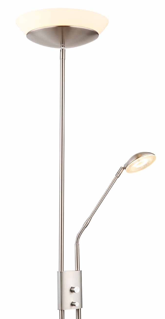 Lampe de sol réglable nickel 2 lumières Globo Ganina – Image 2