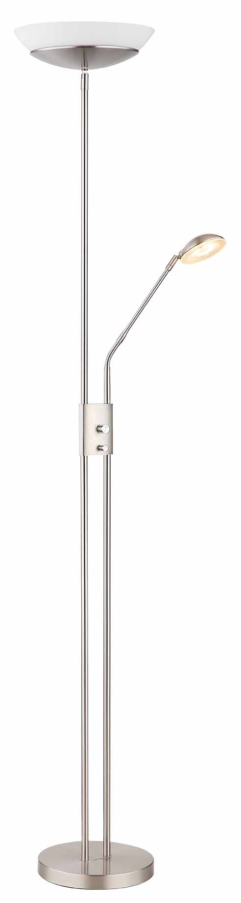 Lampe de sol réglable nickel 2 lumières Globo Ganina – Image 4