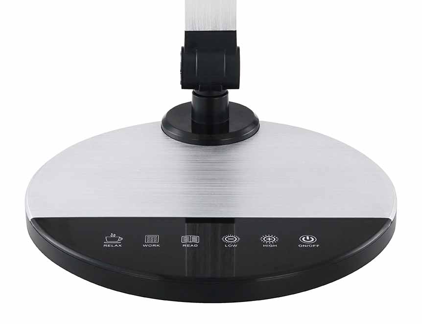 Lampe de table argent/noir aluminium ronde Globo Konsti – Image 2