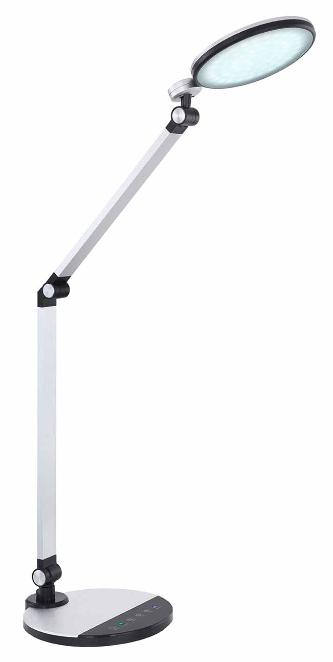 Lampe de table argent/noir aluminium ronde Globo Konsti – Image 4