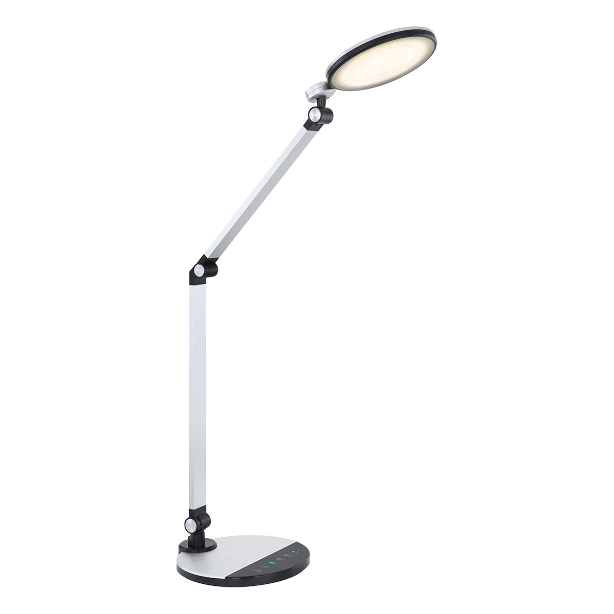 lampe-de-table-argent/noir-aluminium-ronde-globo-konsti-58428s