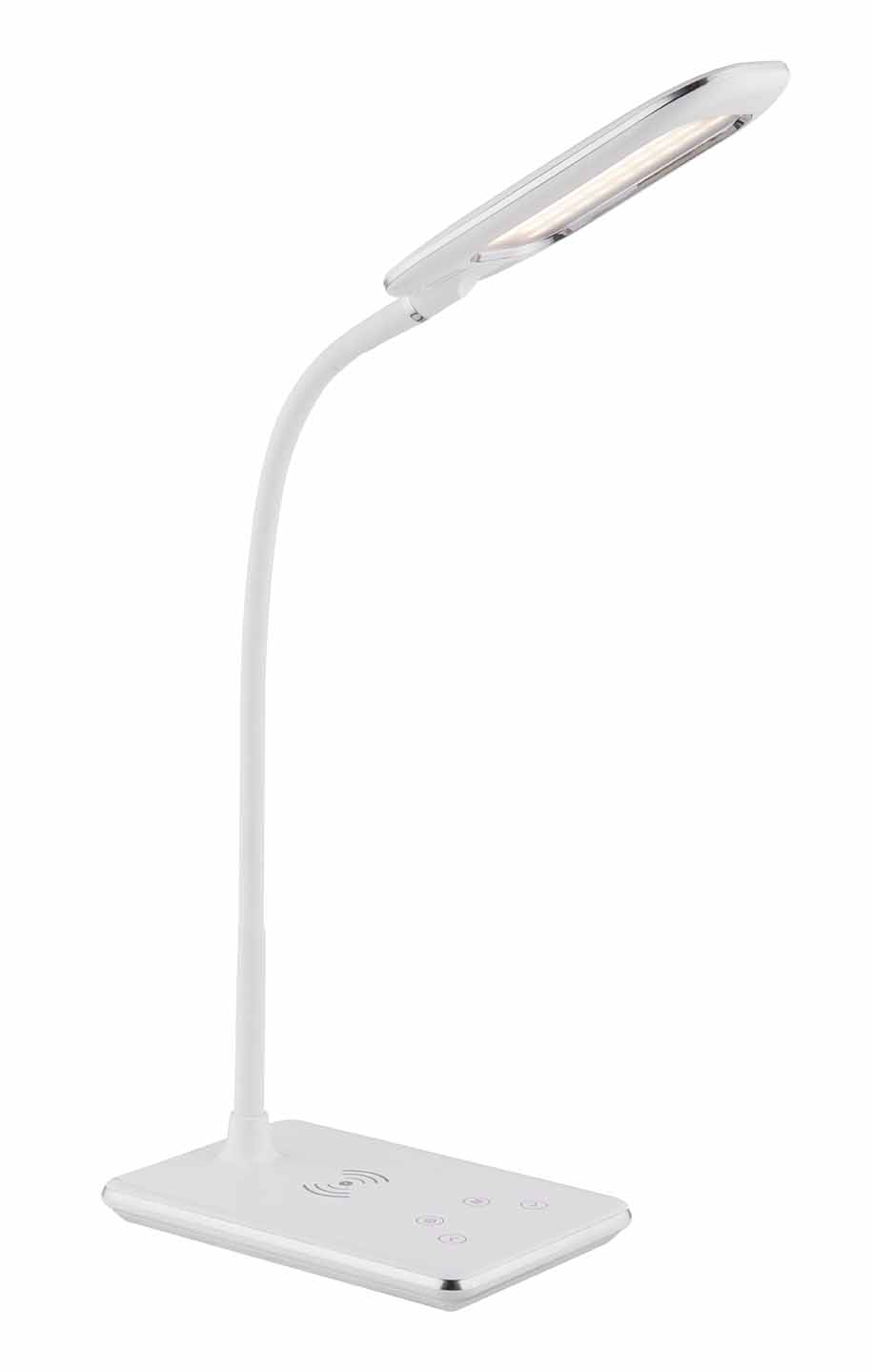 Lampe de table blanche en plastique port USB Globo Hekla – Image 2