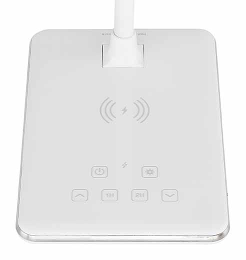 Lampe de table blanche en plastique port USB Globo Hekla – Image 3