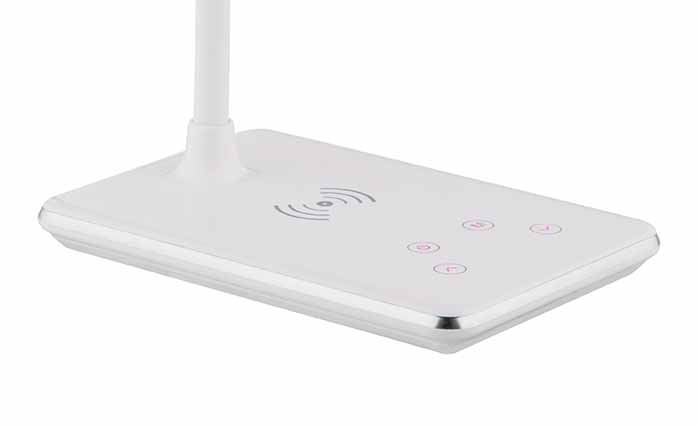 Lampe de table blanche en plastique port USB Globo Hekla – Image 4