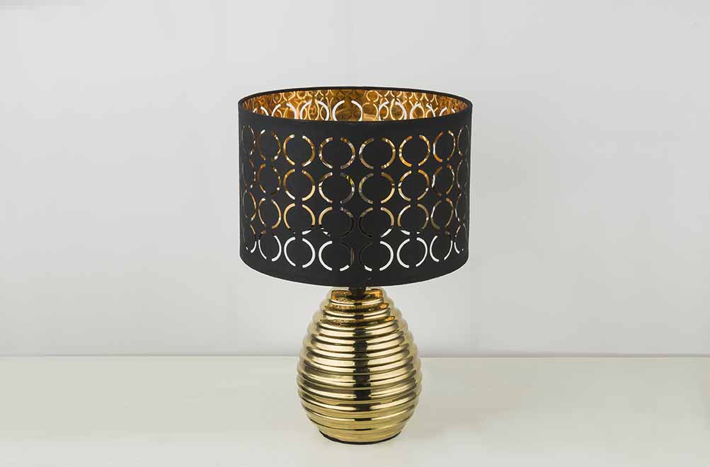 Lampe de table classique dorée en céramique Globo Mirauea – Image 4