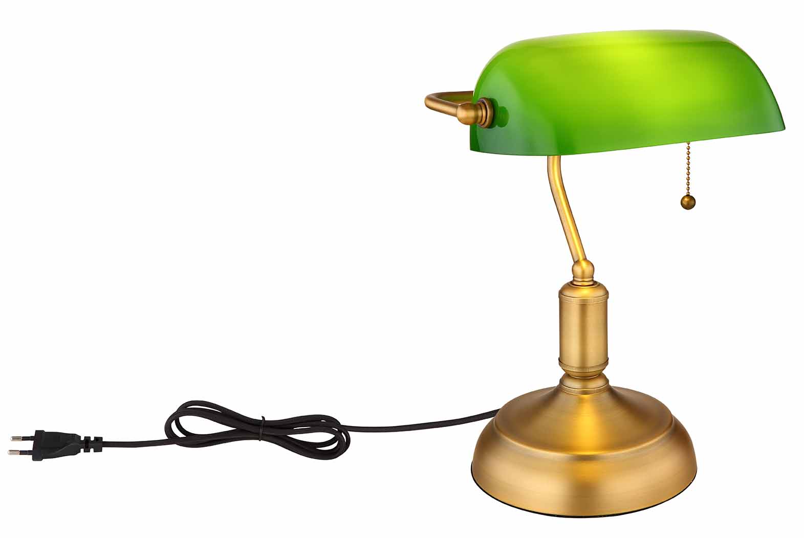 Lampe de table classique en métal laiton et vert Globo Antique – Image 3