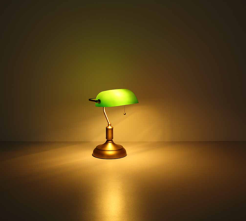 Lampe de table classique en métal laiton et vert Globo Antique – Image 4