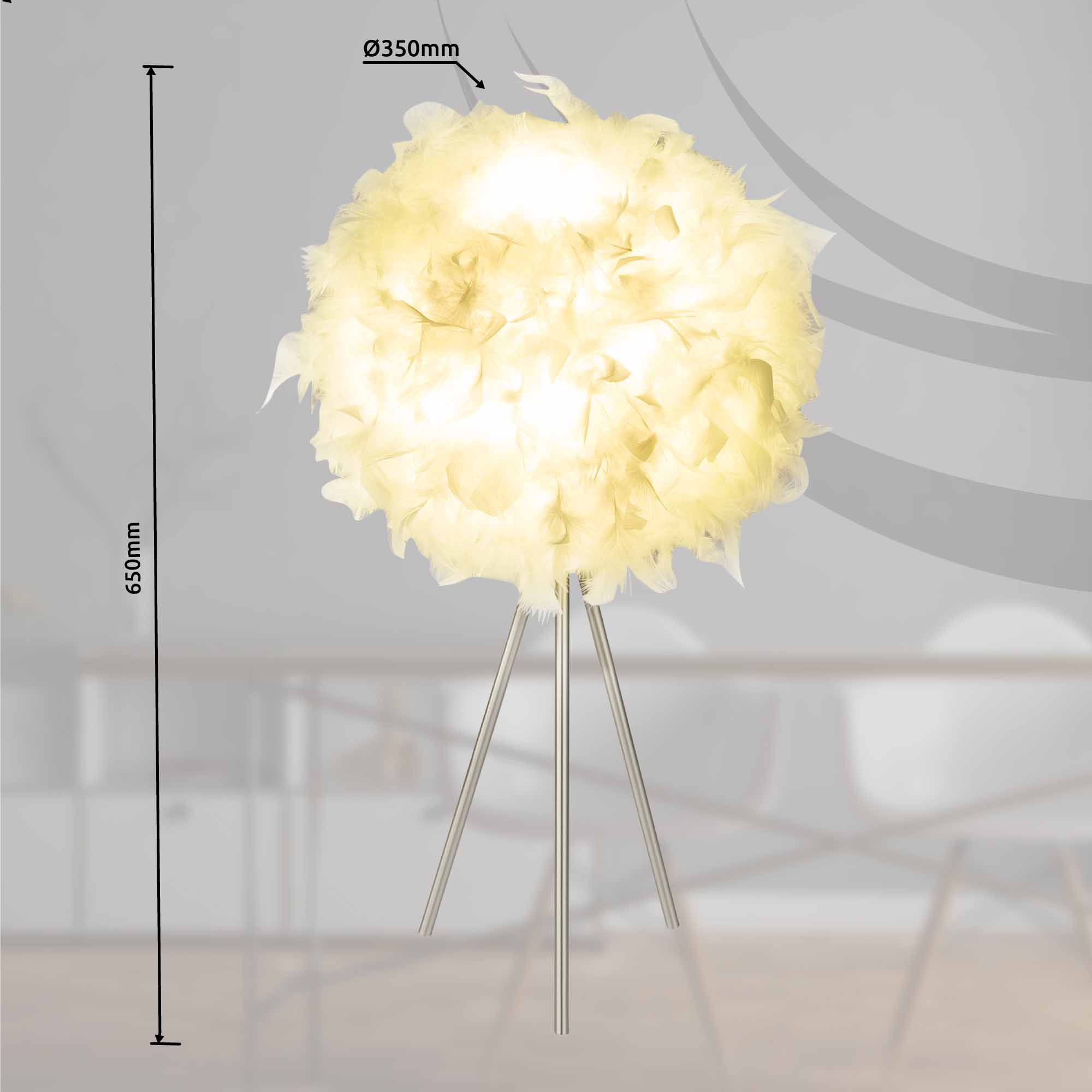 Lampe de table Japandi en métal nickel Globo Katunga – Image 3