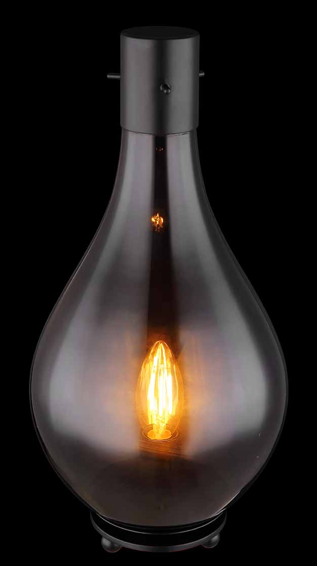 Lampe de table moderne en verre et métal noir Globo Oskus – Image 2