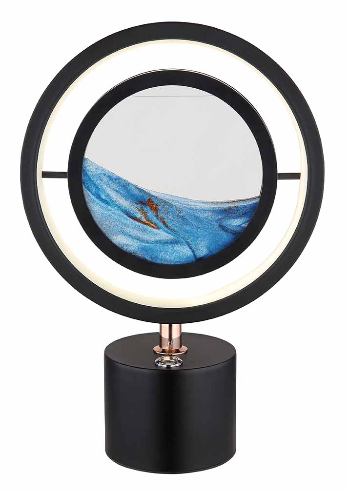 Lampe de table moderne ronde noire Globo Reedi – Image 2