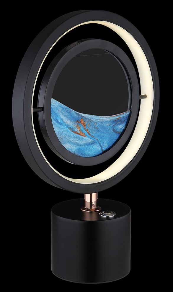 Lampe de table moderne ronde noire Globo Reedi – Image 4