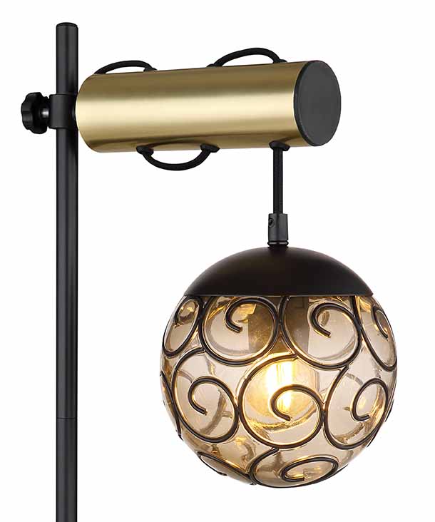 Lampe de table orientale noire sphérique Globo Fitz – Image 2