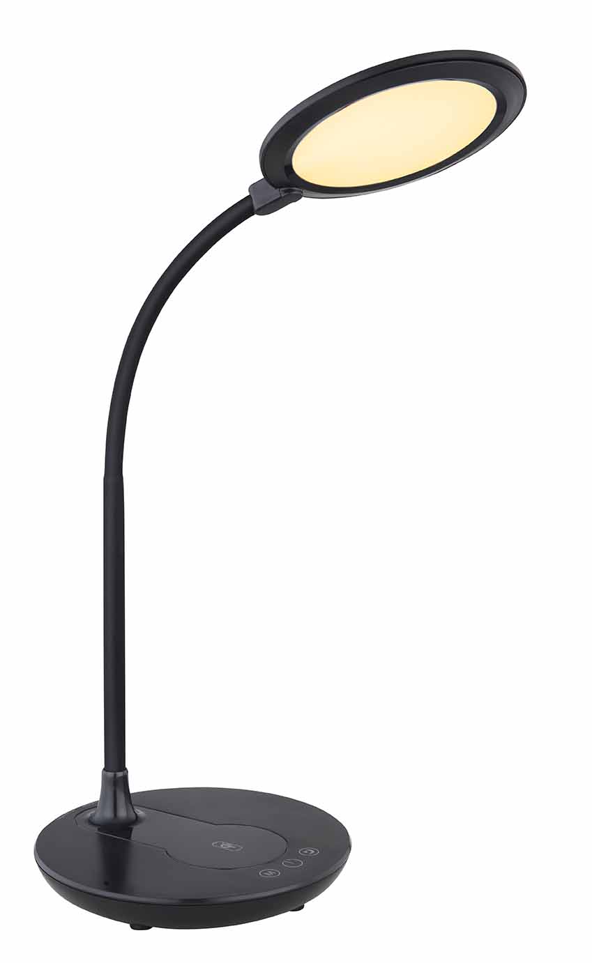 Lampe de table ronde noire rechargeable Globo Regina – Image 3