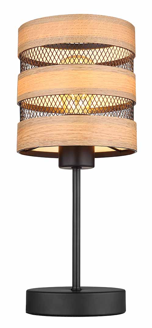 Lampe de table rurale noire ronde Globo Soeni – Image 2