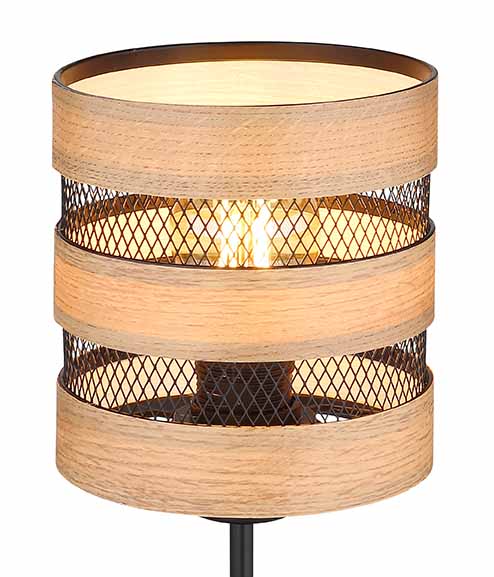 Lampe de table rurale noire ronde Globo Soeni – Image 3