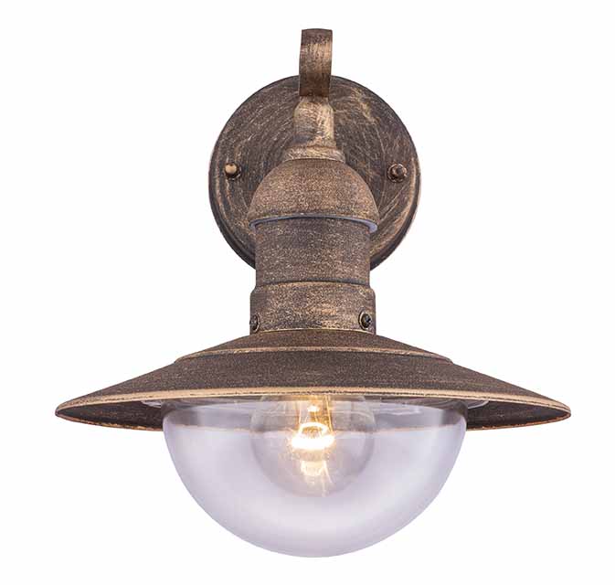 Lampe extérieure industrielle en bronze métal Globo Linda – Image 2