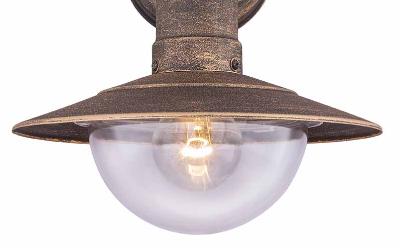 Lampe extérieure industrielle en bronze métal Globo Linda – Image 4