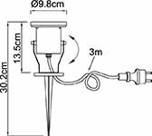 Lampe extérieure moderne en acier à piquer Globo Style – Image 2