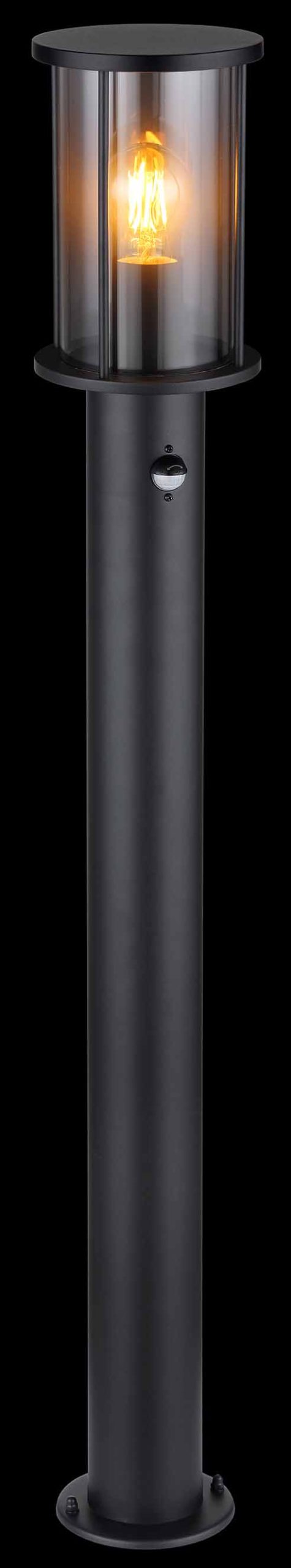 Lampe extérieure moderne ronde noire en métal Globo Gracey – Image 2