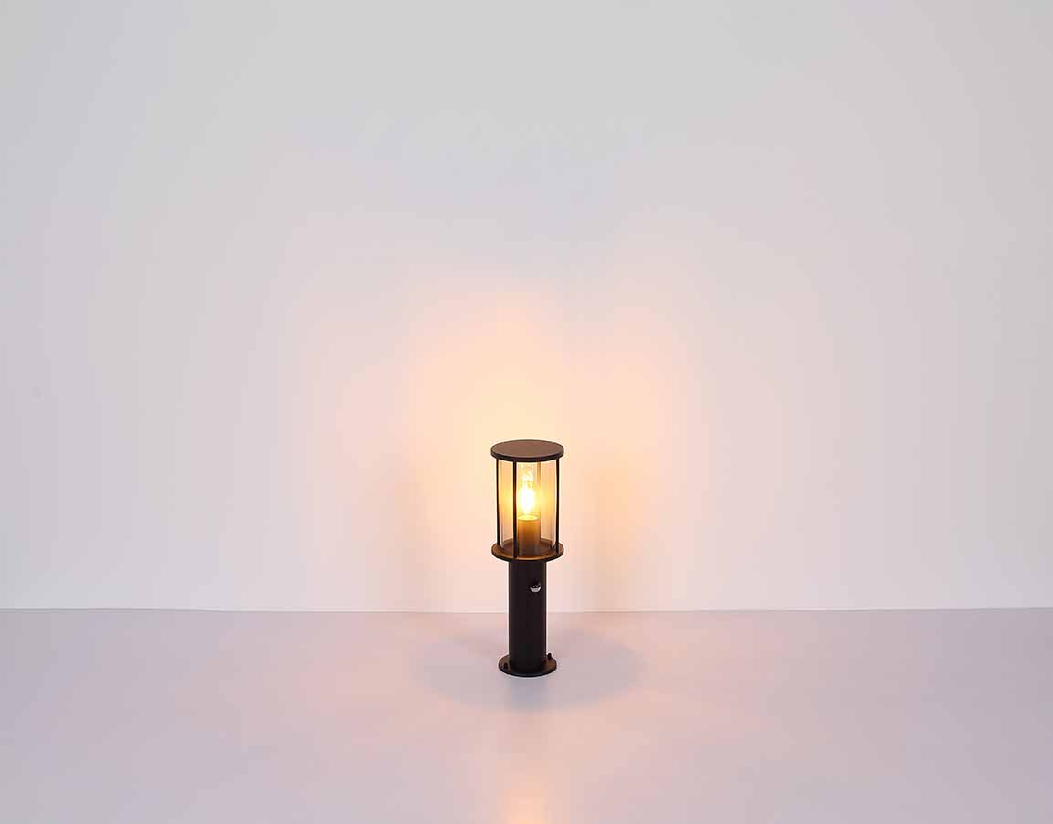 Lampe extérieure moderne ronde noire en métal Globo Gracey – Image 4