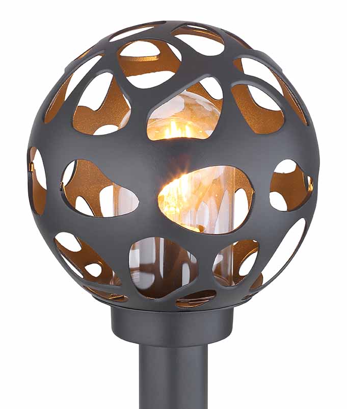 Lampe extérieure rétro sphérique anthracite Globo Hilario – Image 2