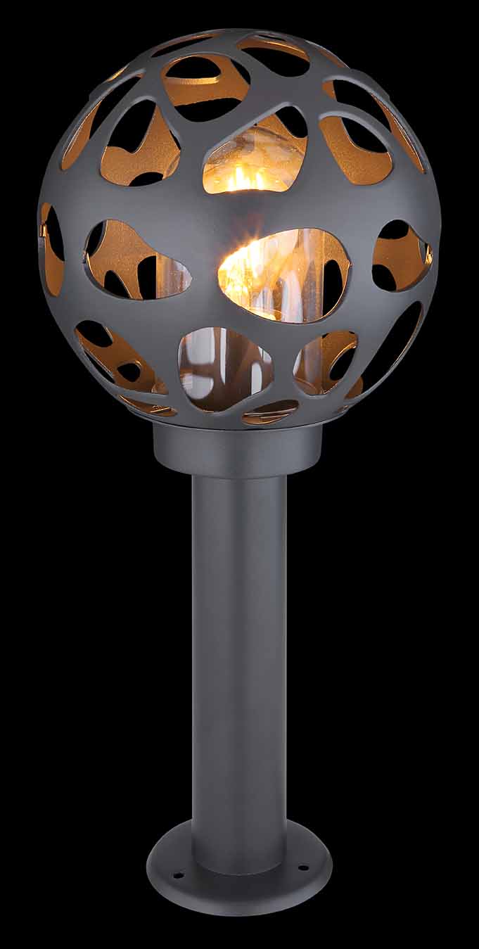Lampe extérieure rétro sphérique anthracite Globo Hilario – Image 3