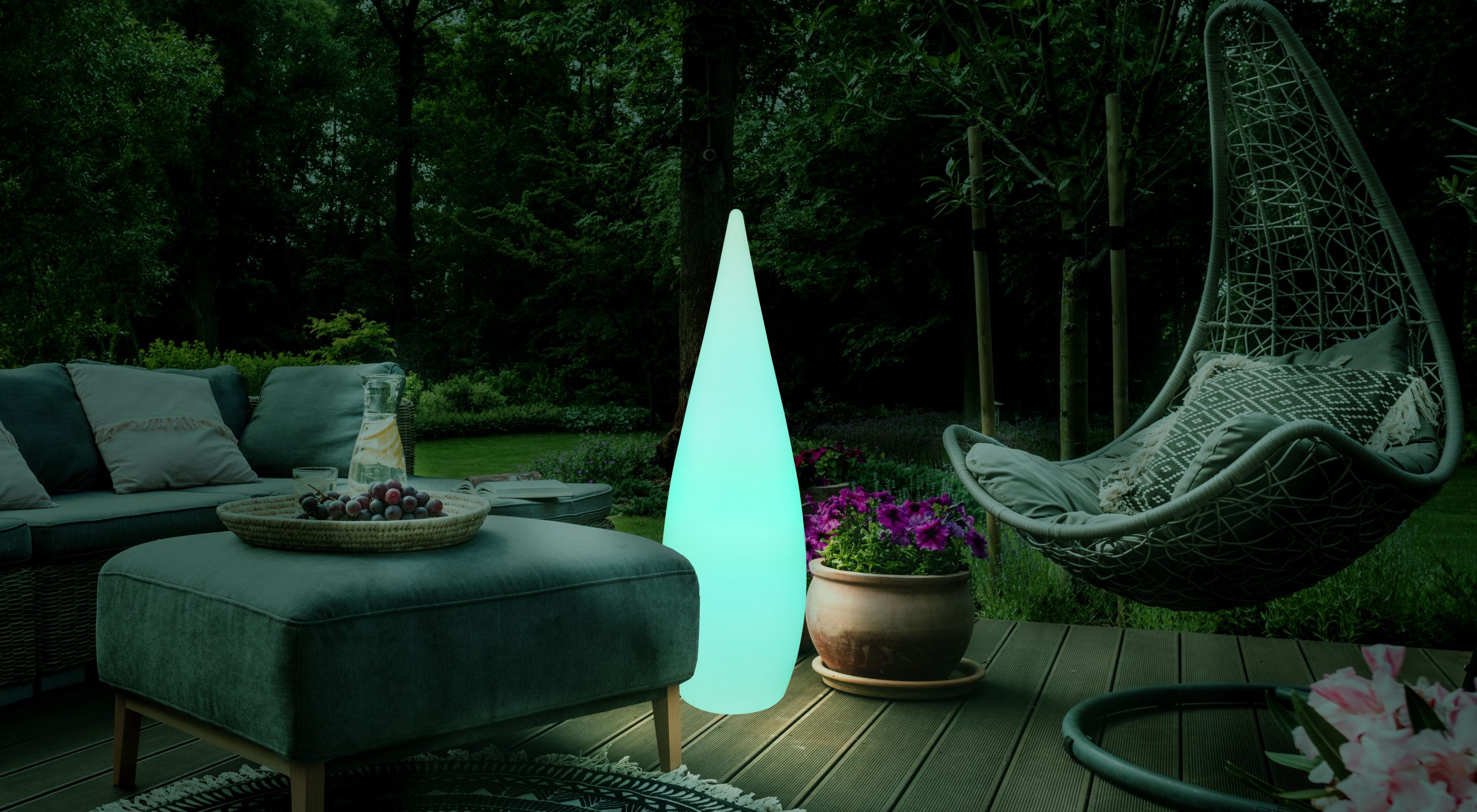 Lampe extérieure tendance en plastique blanc Globo Gunther – Image 3