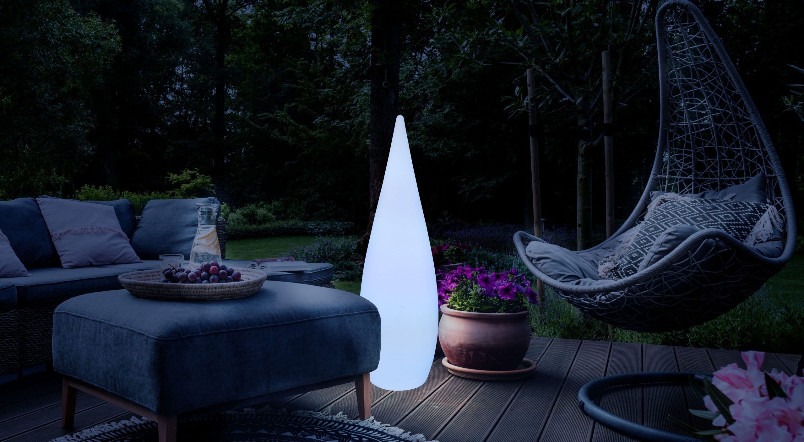 Lampe extérieure tendance en plastique blanc Globo Gunther – Image 4