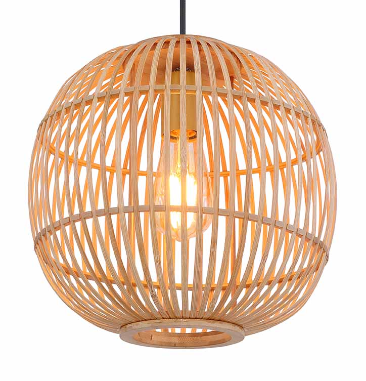Lampe suspendue bohème en forme de boule naturelle Globo Hildegard – Image 2