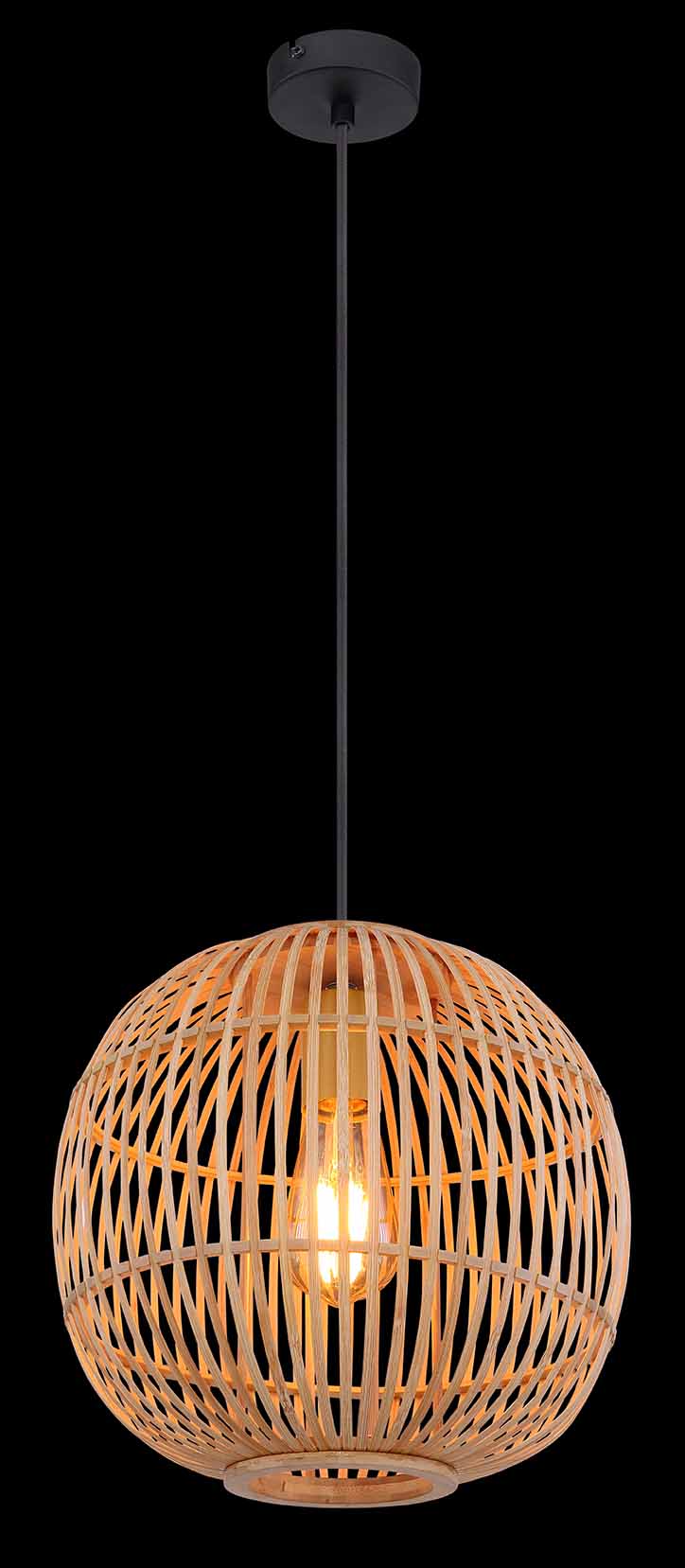 Lampe suspendue bohème en forme de boule naturelle Globo Hildegard – Image 3