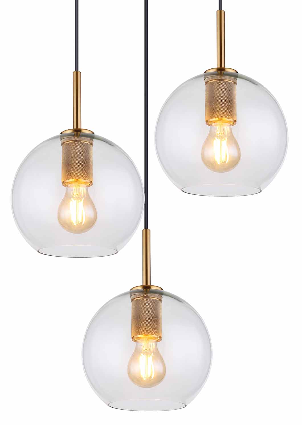 Lampe suspendue classique en laiton en forme de boule Globo Adara – Image 2