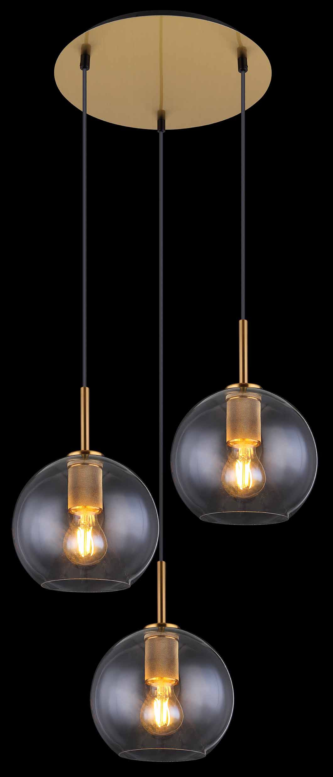 Lampe suspendue classique en laiton en forme de boule Globo Adara – Image 3